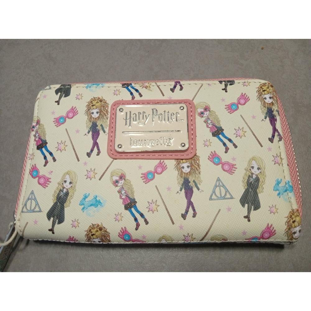 Loungefly Cardholder Wallet Zip Deathly Hallows Floral Harry Potter New